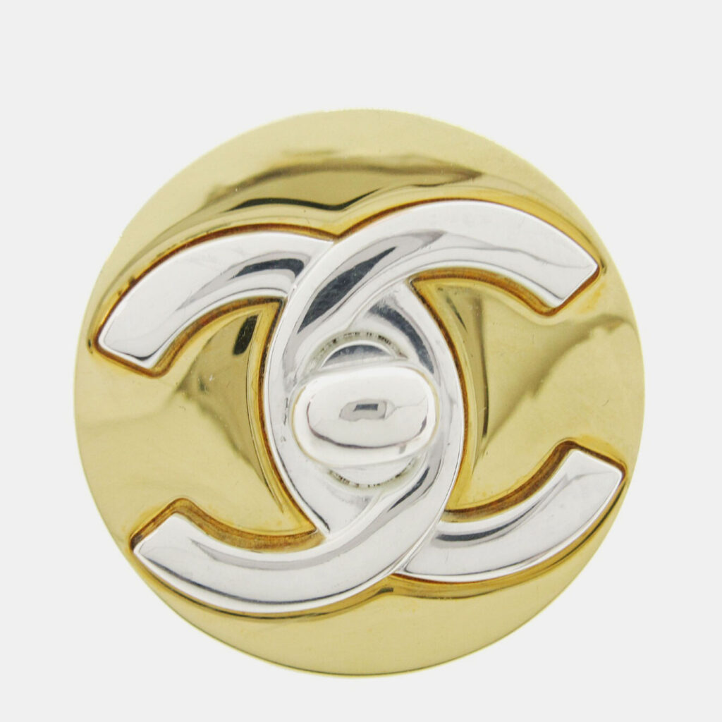 Chanel Medallion Turnlock Brooch Pin Gold Chanel Medallion Turnlock Brooch Pin Gold