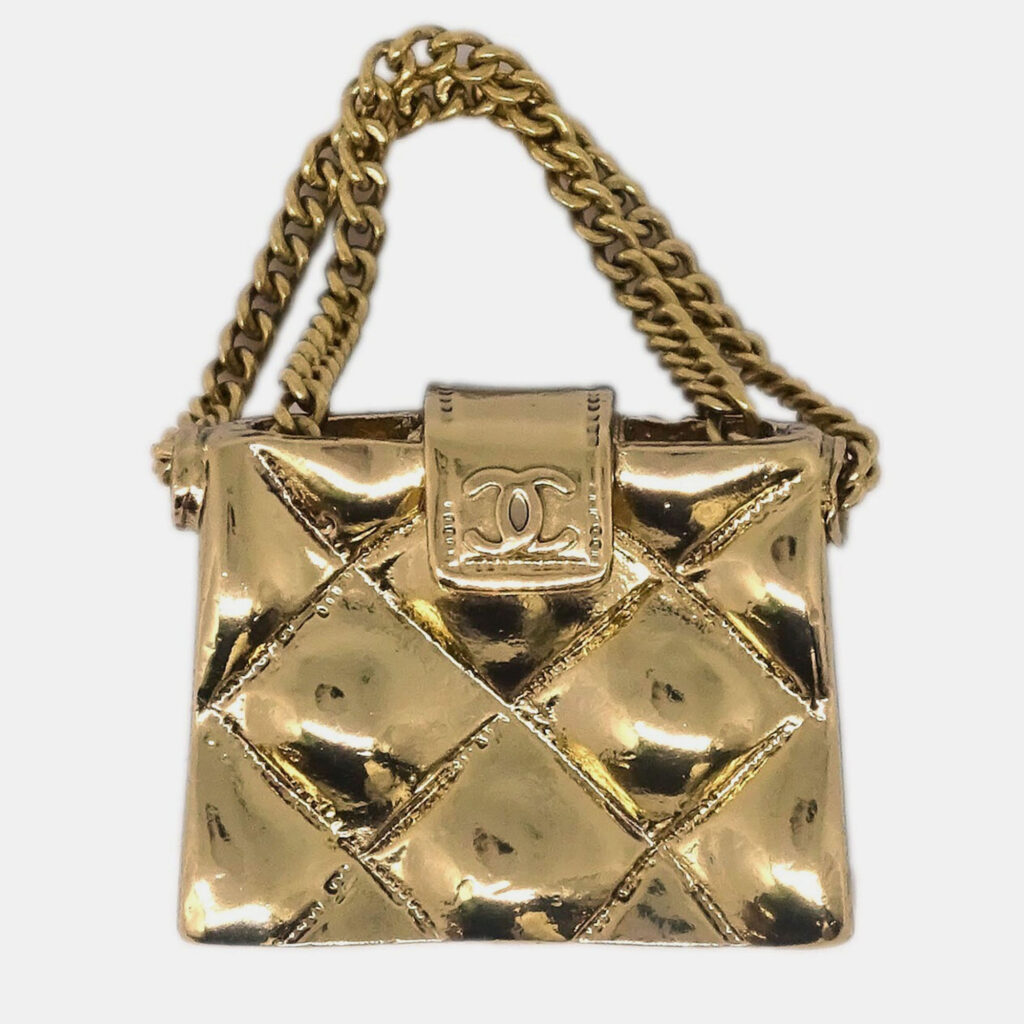 Chanel Bag Brooch Pin Gold Chanel Bag Brooch Pin Gold
