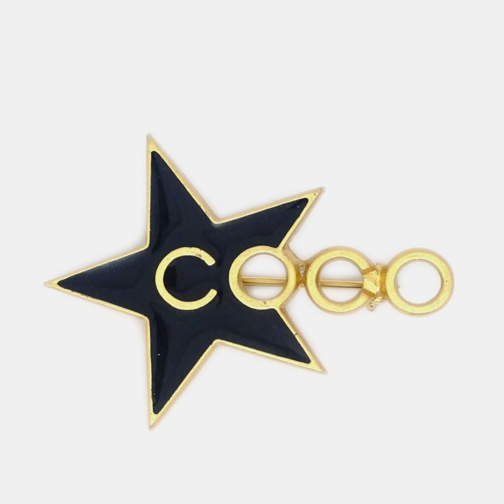 Chanel Star Coco Brooch Pin Black Chanel Star Coco Brooch Pin Black