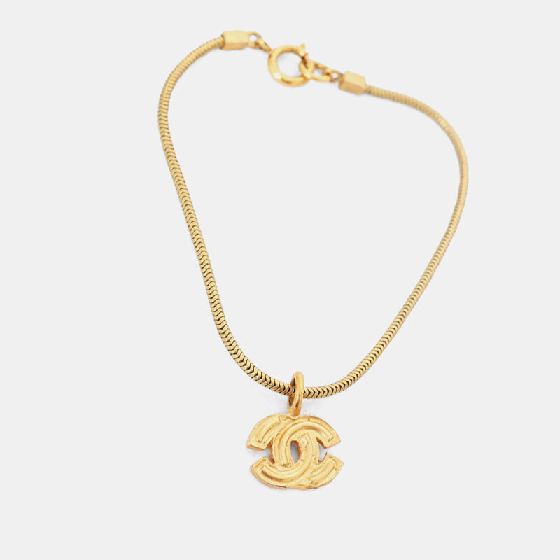Chanel Gold Tone CC Logo Bracelet Chanel Gold Tone CC Logo Bracelet