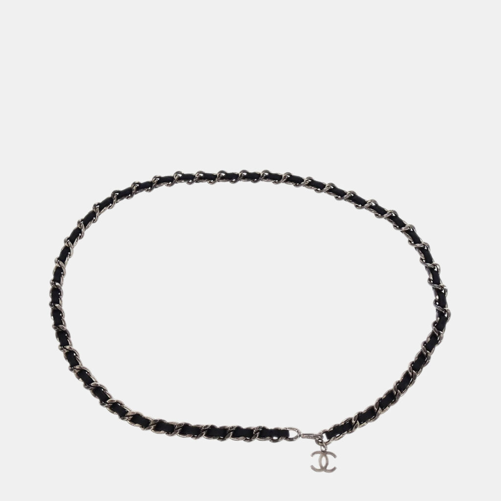 Chanel Silver Black CC Chain Belt 96P Small Chanel Silver Black CC Chain Belt 96P Small