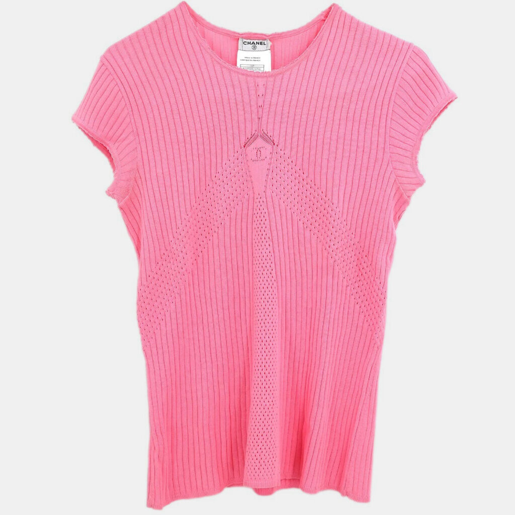Chanel Pink Cotton Short Sleeve Top 42 Chanel Pink Cotton Short Sleeve Top 42