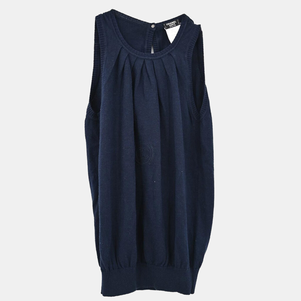Chanel Navy Blue Sleeveless Top 38 Chanel Navy Blue Sleeveless Top 38