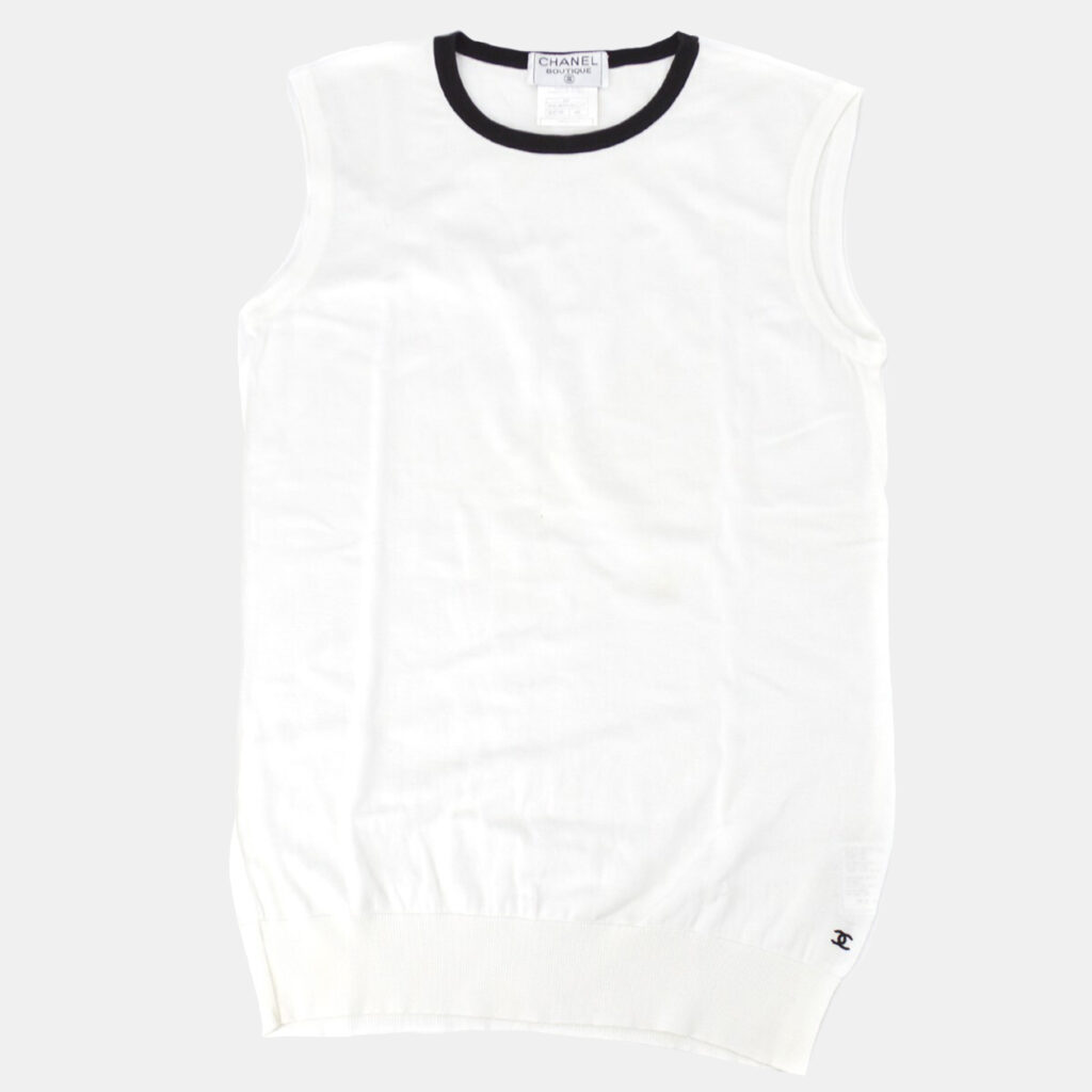 Chanel White Sleeveless Top 40 Chanel White Sleeveless Top 40
