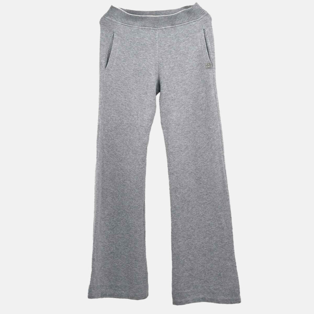 Chanel Sport Line Gray Fabric Long Pants Size 38 Chanel Sport Line Gray Fabric Long Pants Size 38