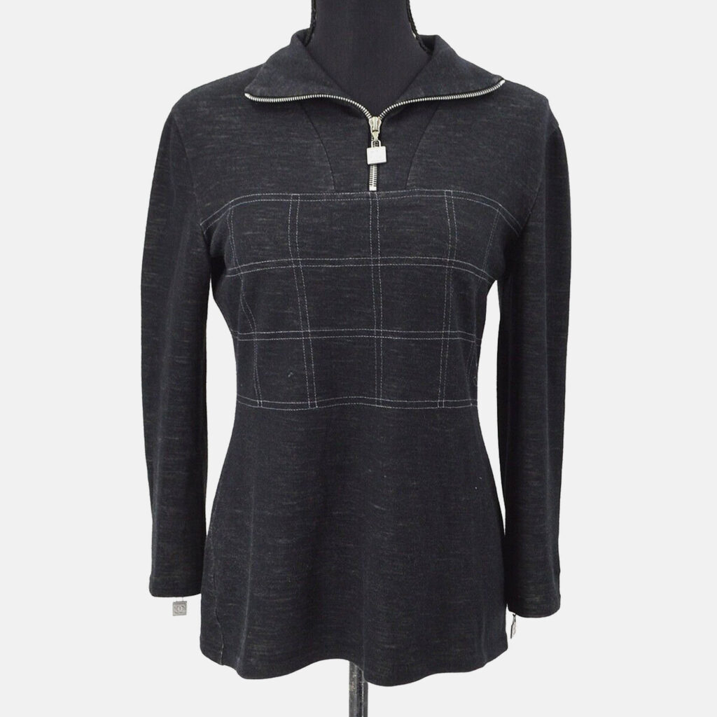 Chanel Sport Line Long Sleeve Top Gray 03A #38 Chanel Sport Line Long Sleeve Top Gray 03A #38