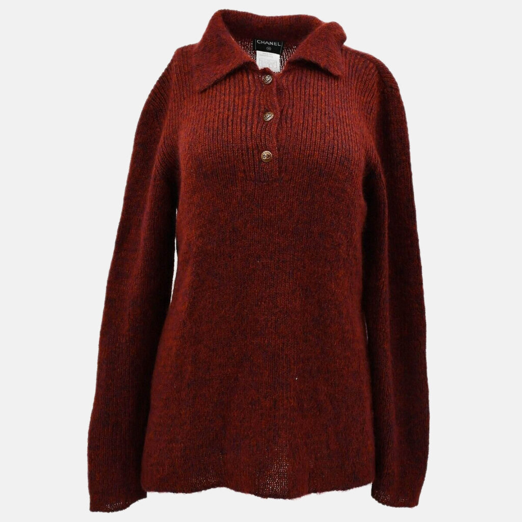 Chanel Sweater Top Brown 98A #38