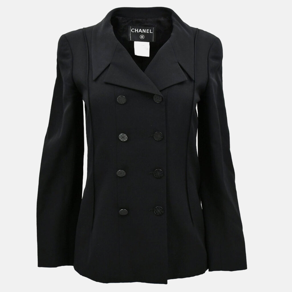 Chanel Single Breasted Jacket Black Size 34 Chanel Single Breasted Jacket Black Size 34