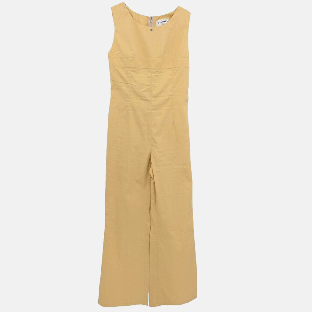Chanel Sleeveless jumpsuit Yellow Size 38 Chanel Sleeveless jumpsuit Yellow Size 38