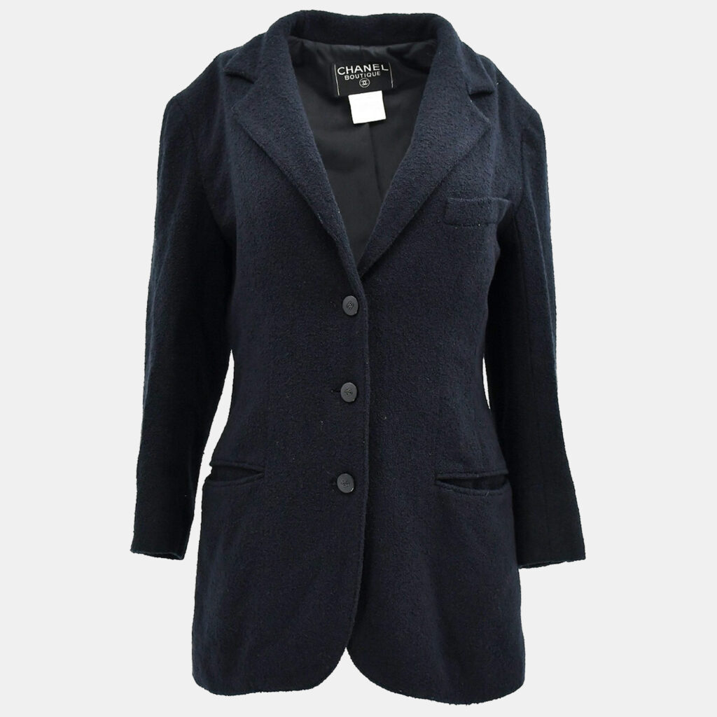 Chanel Single Breasted Jacket Black #38