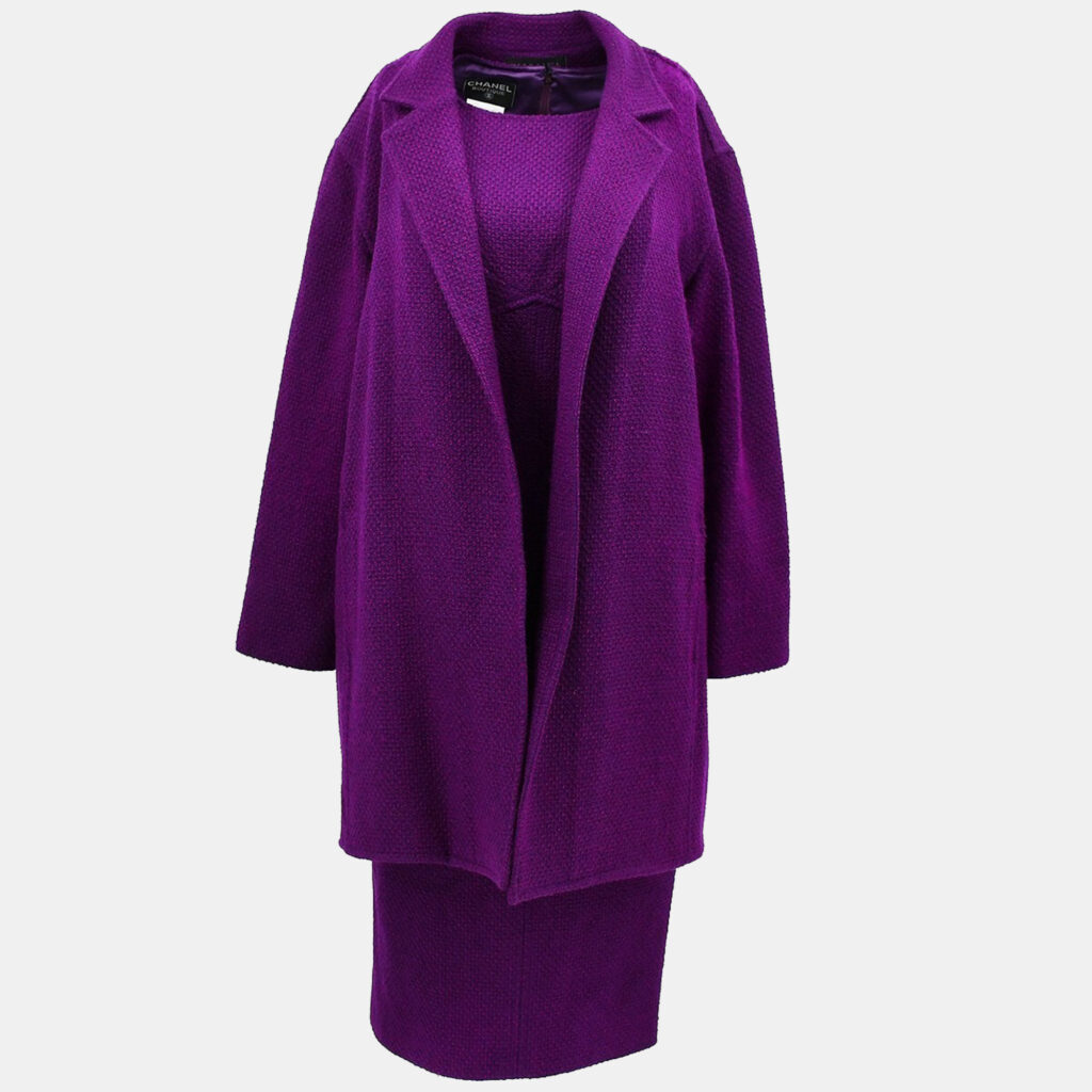 Chanel Setup Suit Jacket Dress Purple 95A #38 Chanel Setup Suit Jacket Dress Purple 95A #38