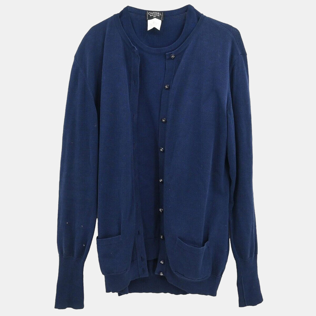 Chanel Ensemble Cardigan Top Navy