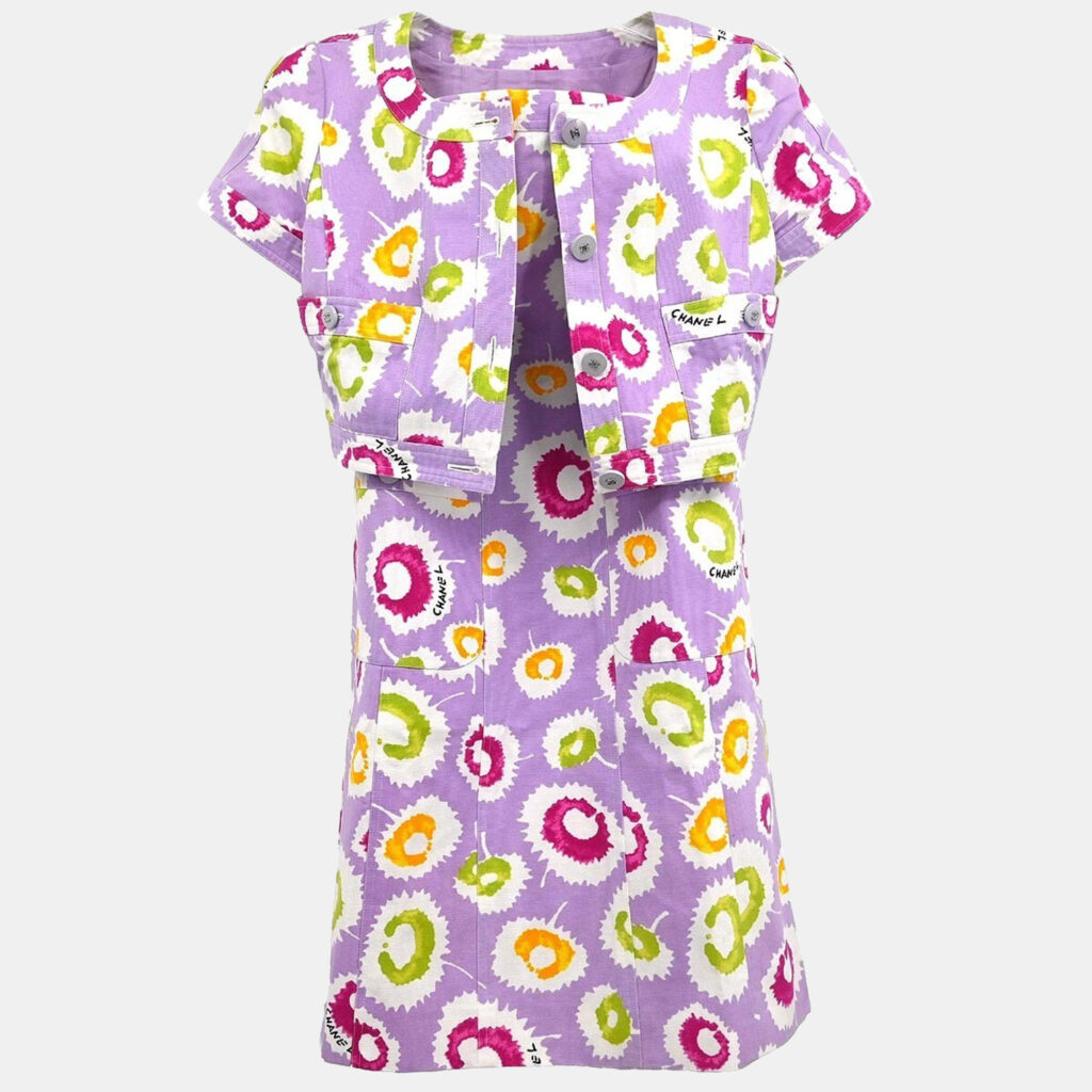 Chanel Setup Suit Jacket Sleeveless Camisole Dress Purple #38 Chanel Setup Suit Jacket Sleeveless Camisole Dress Purple #38