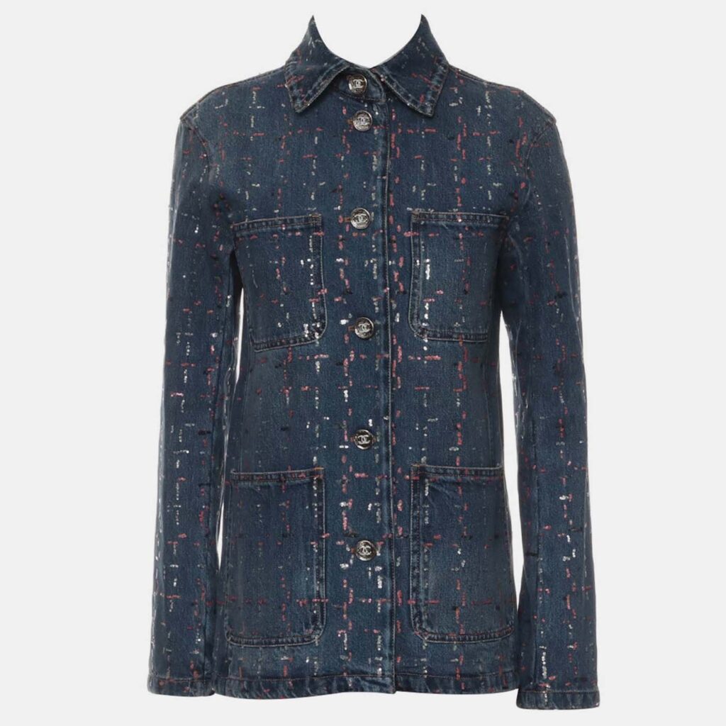 Chanel Sequin Pocket Denim Jacket