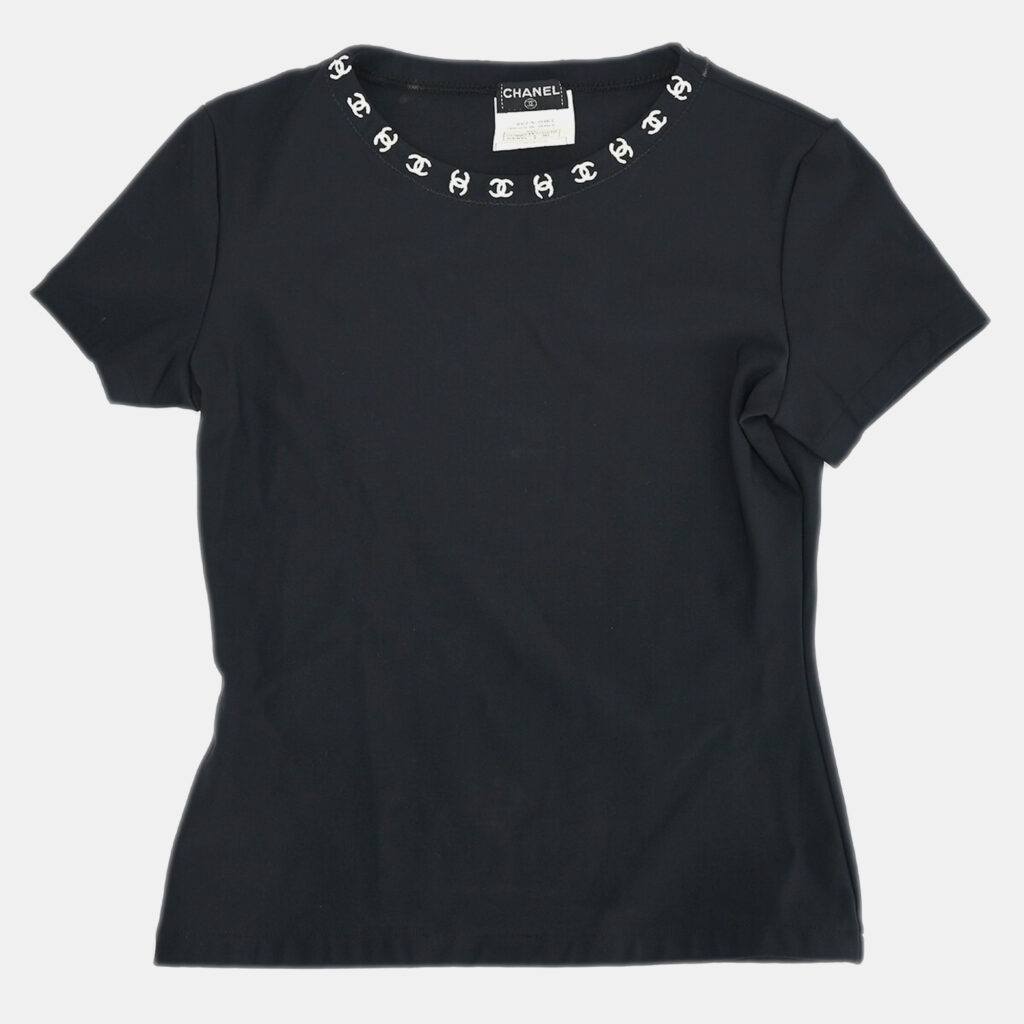 Chanel Short Sleeve T-shirt Top Black Size S Chanel Short Sleeve T-shirt Top Black Size S