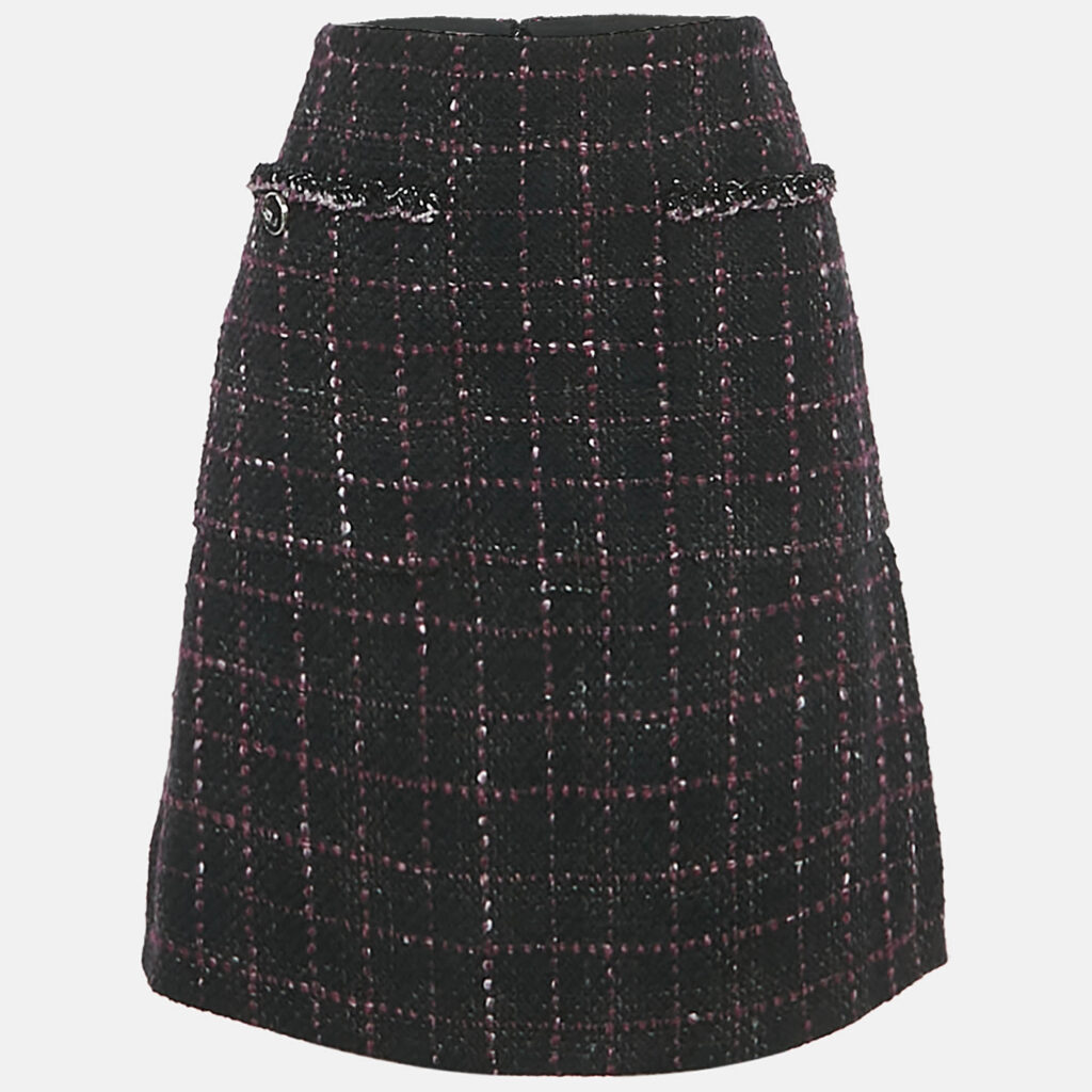 Chanel Black Tweed Mini Skirt S
