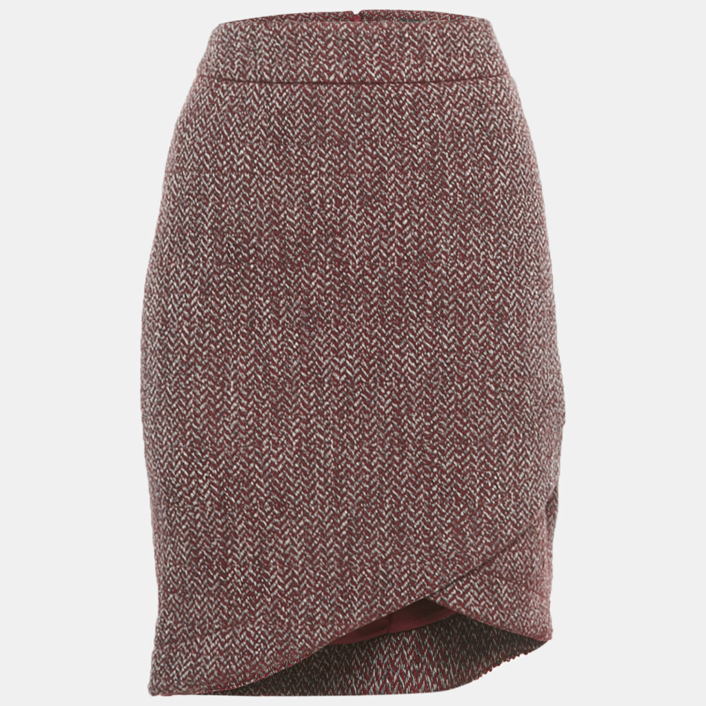luxury-women-chanel-used-clothes-p1219776-002.jpg Chanel Burgundy Jacquard Wool Pencil Skirt L