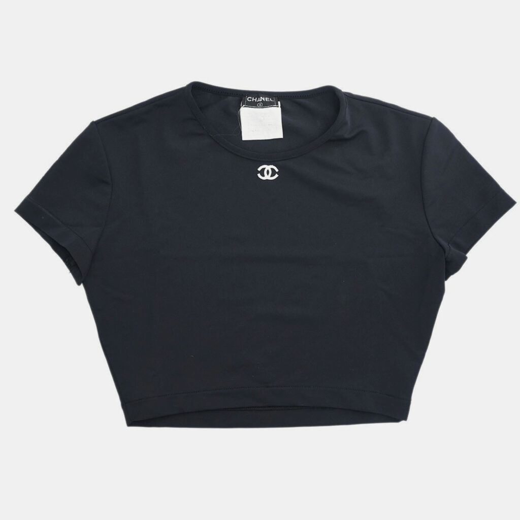 Chanel Cropped T-shirt Top Black Size M Chanel Cropped T-shirt Top Black Size M