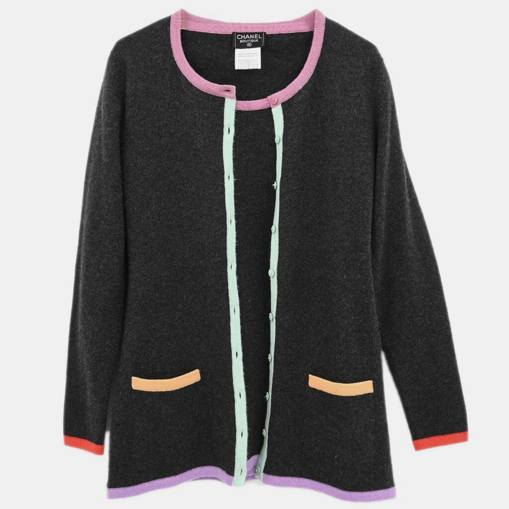 Chanel Ensemble Cardigan Short Sleeve Top Gray 98C #40 Chanel Ensemble Cardigan Short Sleeve Top Gray 98C #40