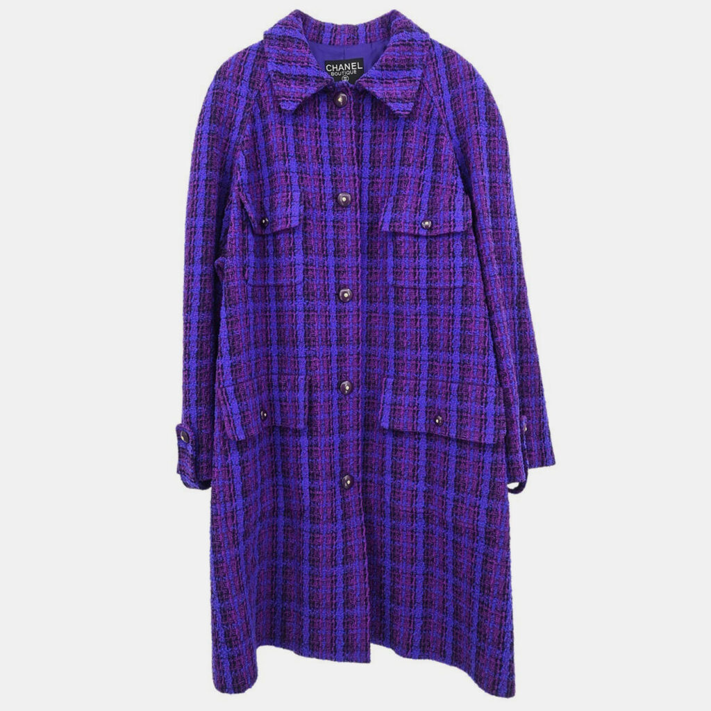 Chanel Jacket Coat Purple 95A #42 Chanel Jacket Coat Purple 95A #42