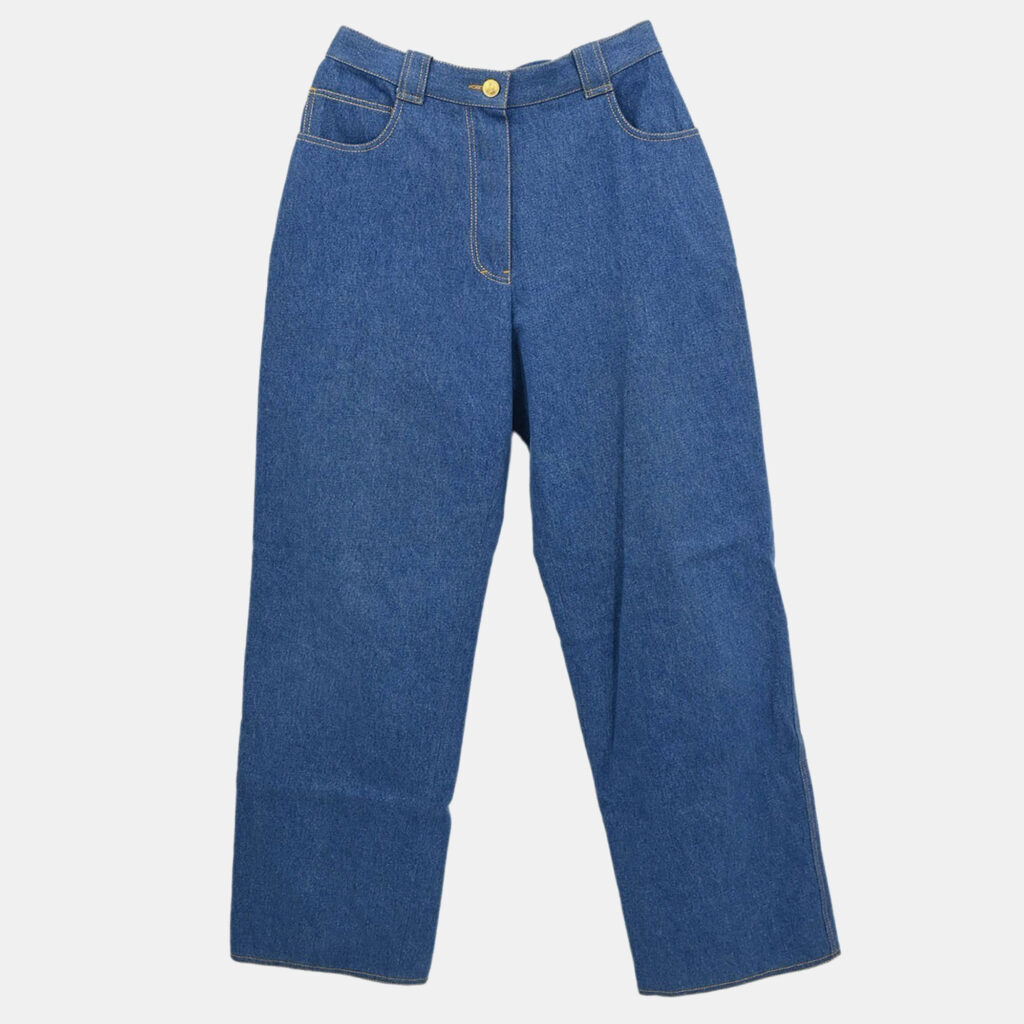 Chanel Long Denim Pants Blue 02839 #38 Chanel Long Denim Pants Blue 02839 #38