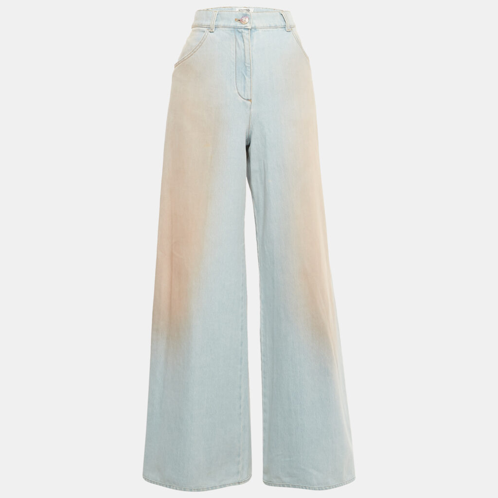 Chanel Blue Denim Flared Jeans M/Waist 26" Chanel Blue Denim Flared Jeans M/Waist 26"