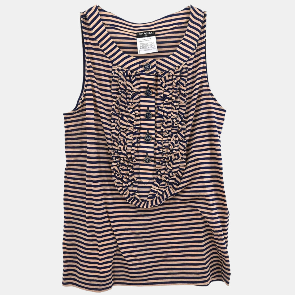 Chanel Sleeveless Tank Top Navy Pink #36 Chanel Sleeveless Tank Top Navy Pink #36