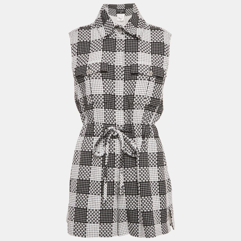 Chanel Black/White Tweed Jumpsuit S Chanel Black/White Tweed Jumpsuit S