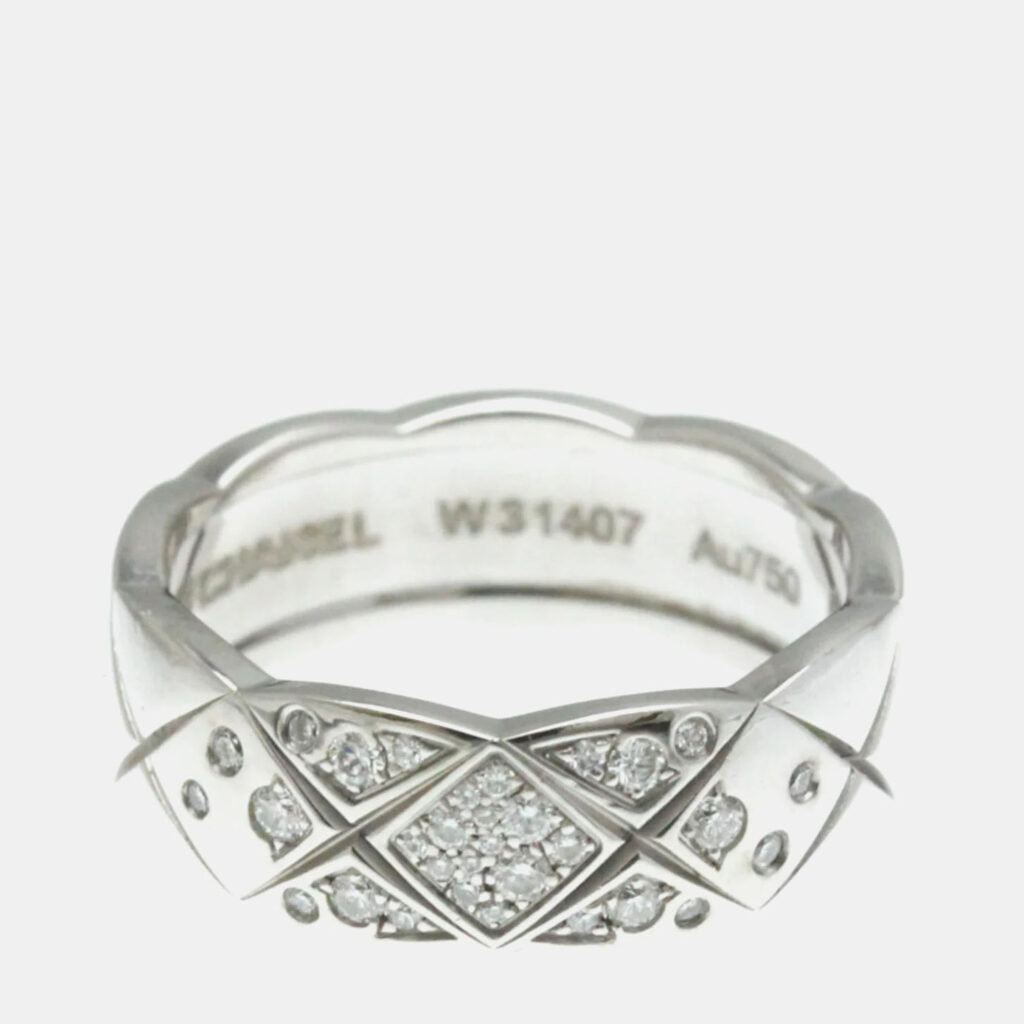 Chanel Coco Crush Medium 18K White Gold Diamond Ring EU 53 Chanel Coco Crush Medium 18K White Gold Diamond Ring EU 53
