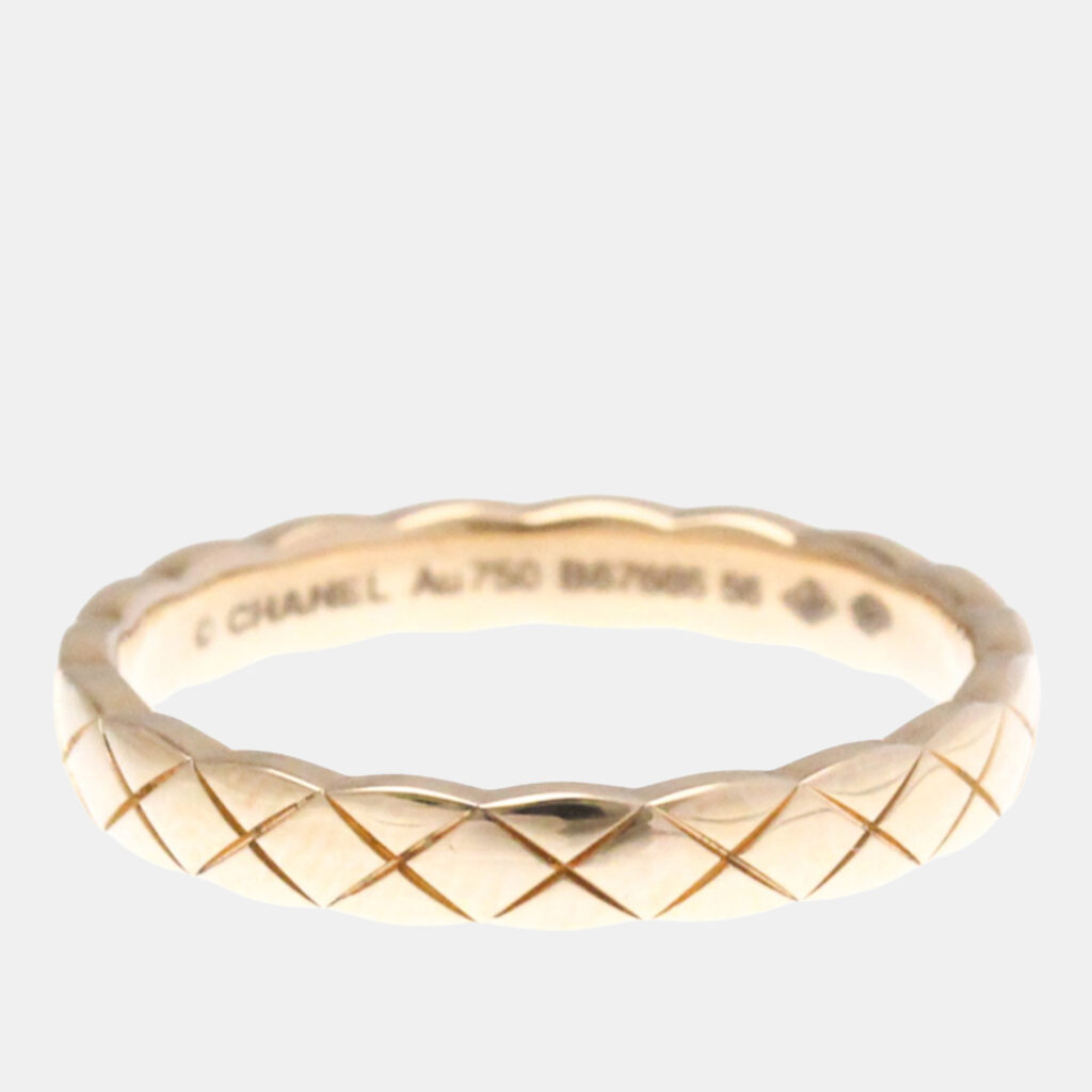 Chanel Coco Crush Fashion No Stone Mini Model 18K Pink Gold Band Ring Chanel Coco Crush Fashion No Stone Mini Model 18K Pink Gold Band Ring