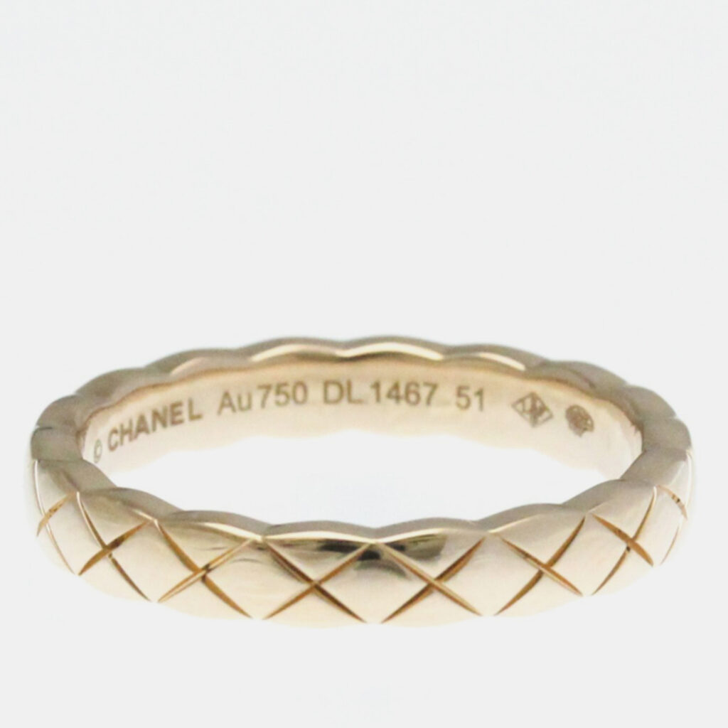 Chanel Coco Crush Mini Model Pink Gold 18K Fashion No Stone Band Ring Pink Gold