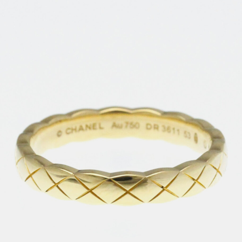 Chanel Coco Crush Mini Model Yellow Gold 18K Fashion No Stone Band Ring Gold