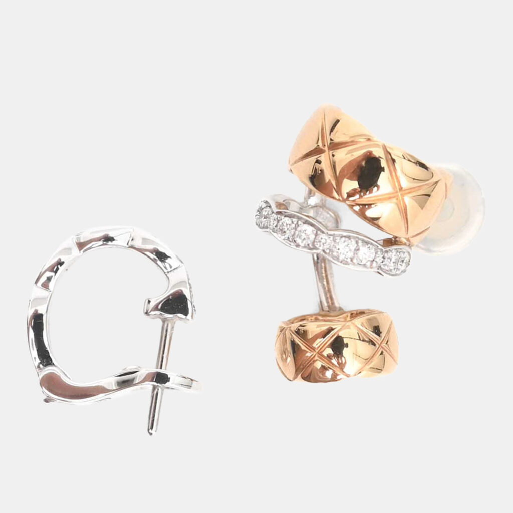 luxury-women-chanel-used-fine-jewelry-p1248028-006.jpg Chanel 18K Yellow/White Gold Coco Crush Earring + Ear Cuff