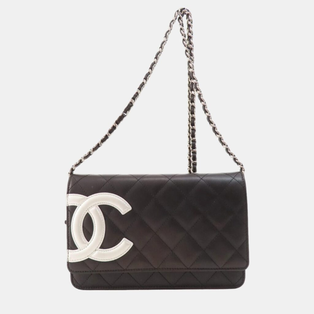 Chanel White/Black Leather Cambon Ligne Wallet On Chain Chanel White/Black Leather Cambon Ligne Wallet On Chain