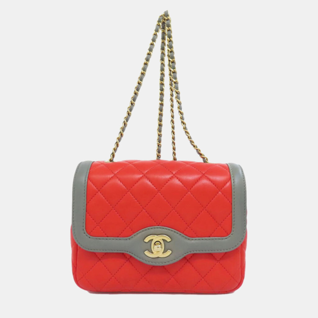Chanel Lambskin Chain Shoulder Coco Mark Bag