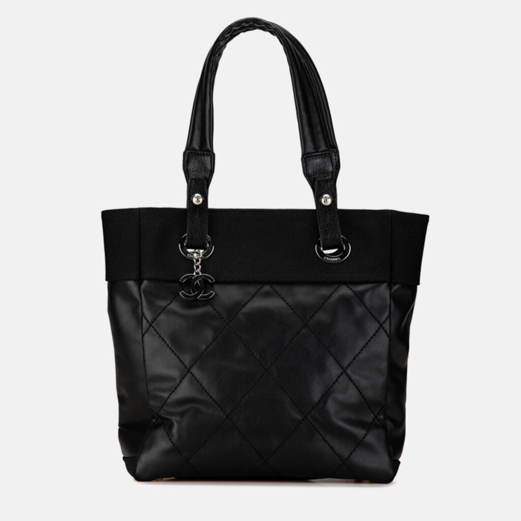 Chanel Black Canvas Small Paris-Biarritz Tote Bag