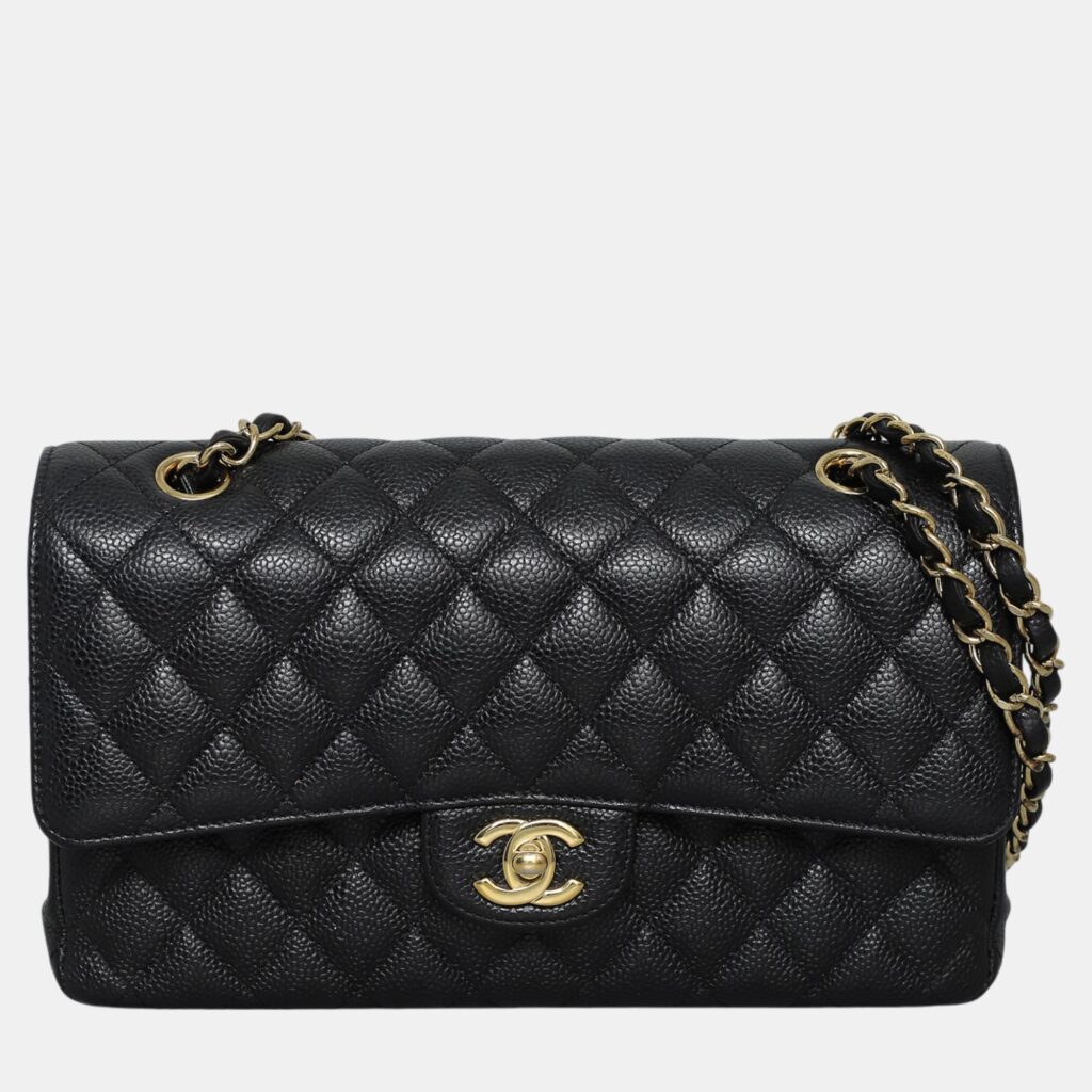 Chanel Black Caviar Leather Medium Classic Double Flap Bag Chanel Black Caviar Leather Medium Classic Double Flap Bag