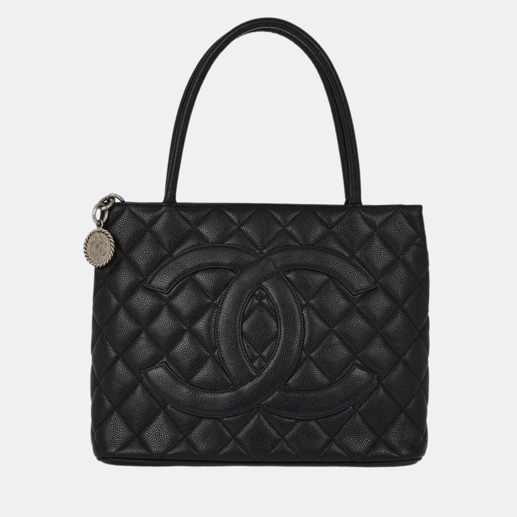 Chanel Black Calfskin Medallion Tote Handbag Chanel Black Calfskin Medallion Tote Handbag