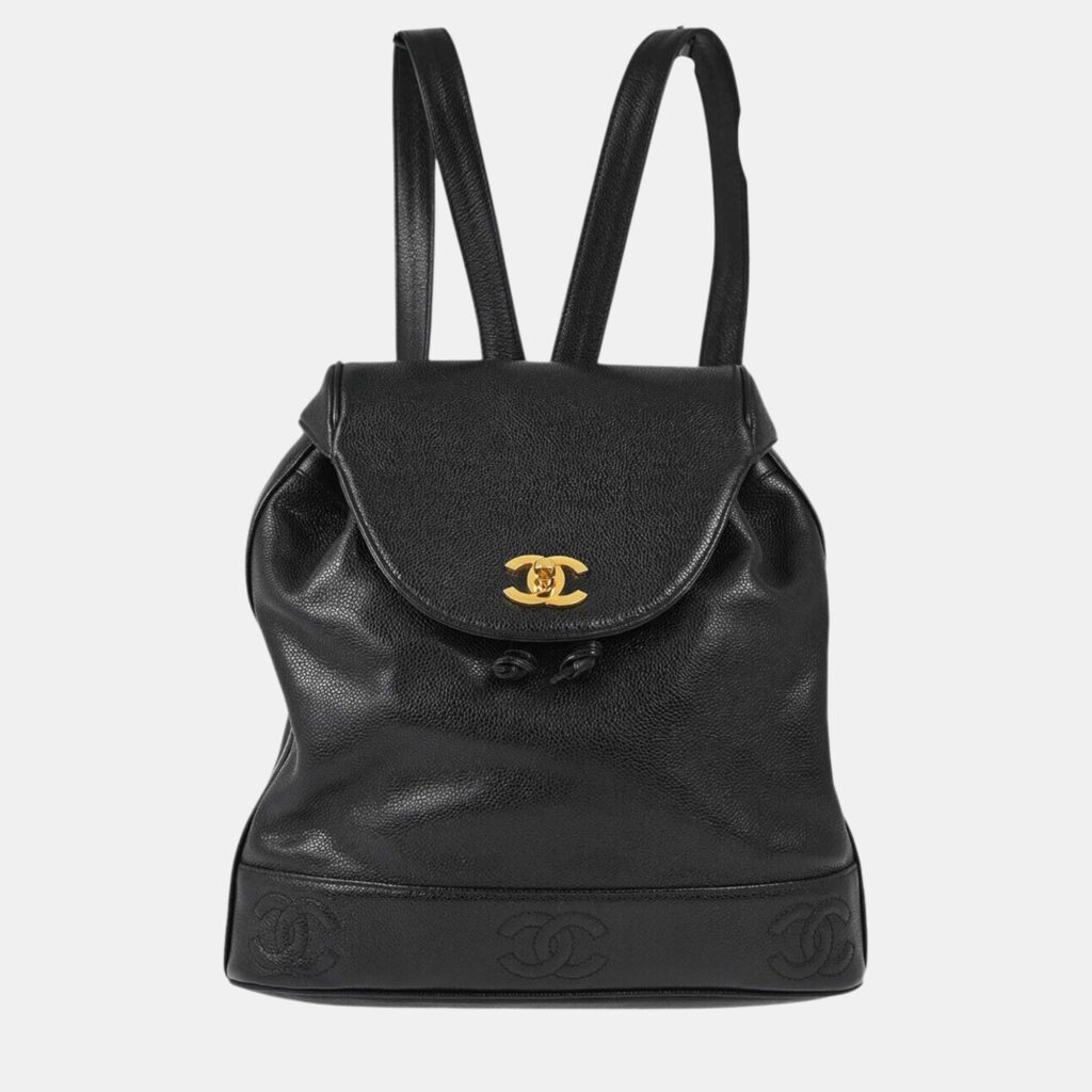 Chanel Black Calfskin Triple CC Backpack Chanel Black Calfskin Triple CC Backpack