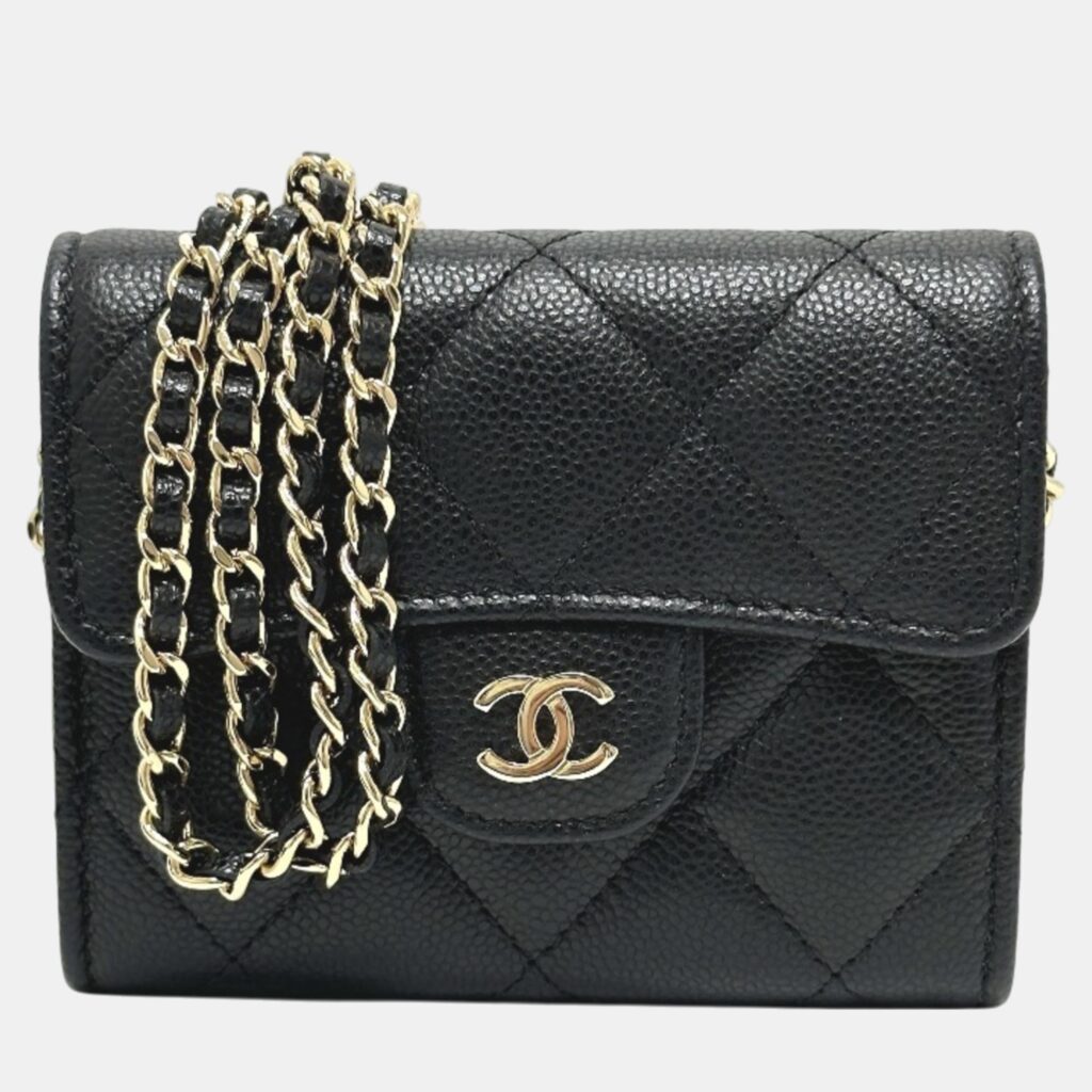 Chanel Black Caviar Leather Coin Purse on Chain Chanel Black Caviar Leather Coin Purse on Chain