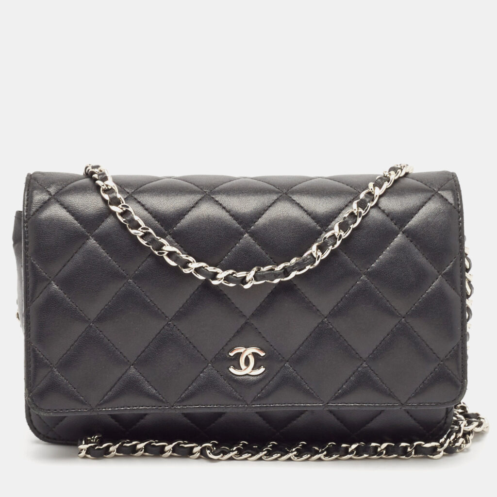 Chanel Black Quilted Leather CC Wallet On Chain Chanel Black Quilted Leather CC Wallet On Chain