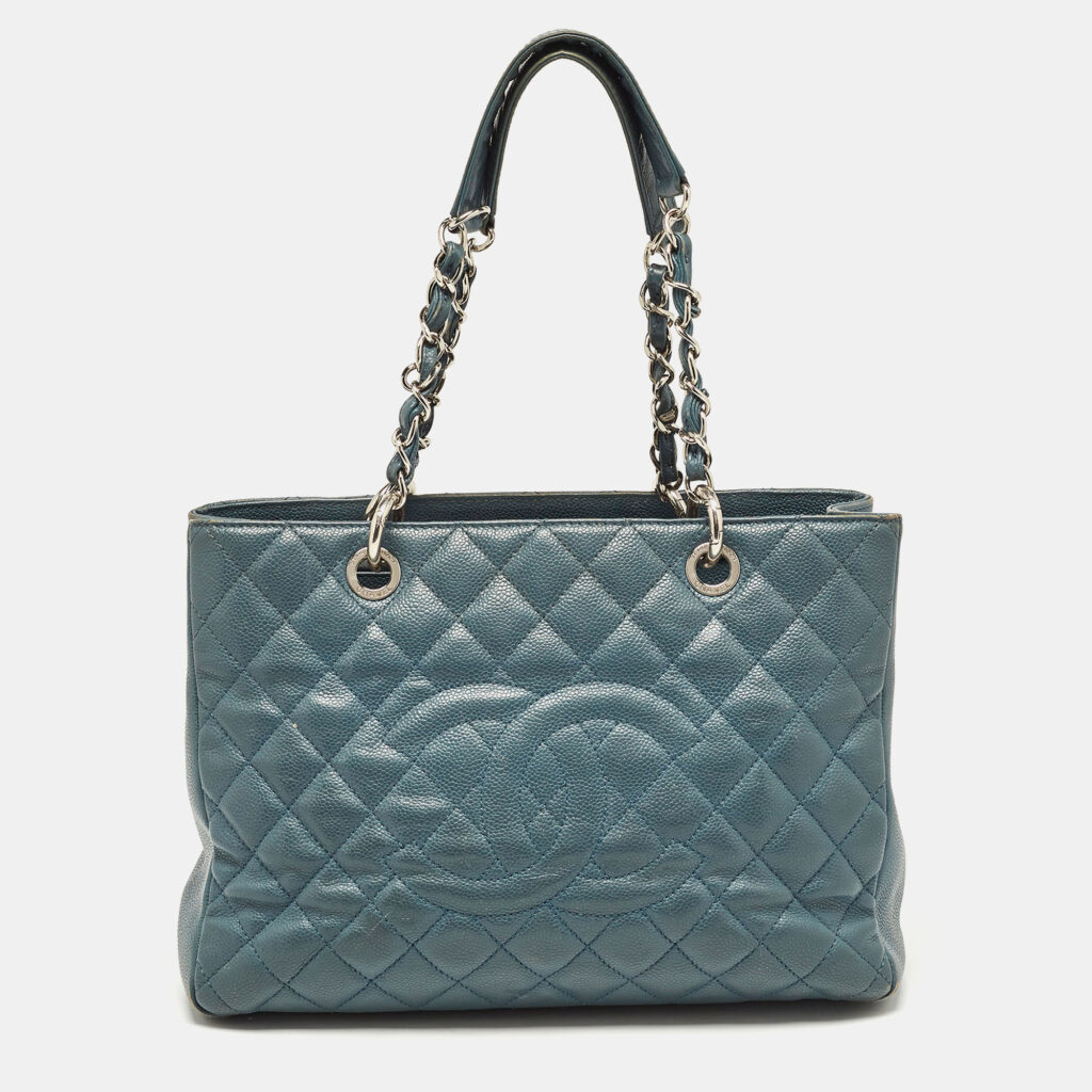 Chanel Blue Quilted Caviar Leather GST Tote Chanel Blue Quilted Caviar Leather GST Tote