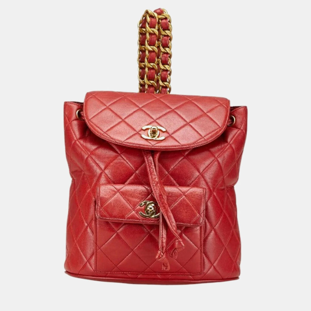 Chanel Red Lambskin Backpack Chanel Red Lambskin Backpack
