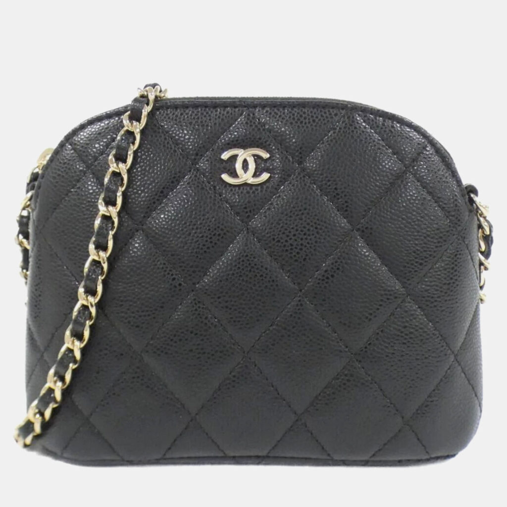 Chanel Black Caviar Quilted Classic Clutch With Chain Chanel Black Caviar Quilted Classic Clutch With Chain