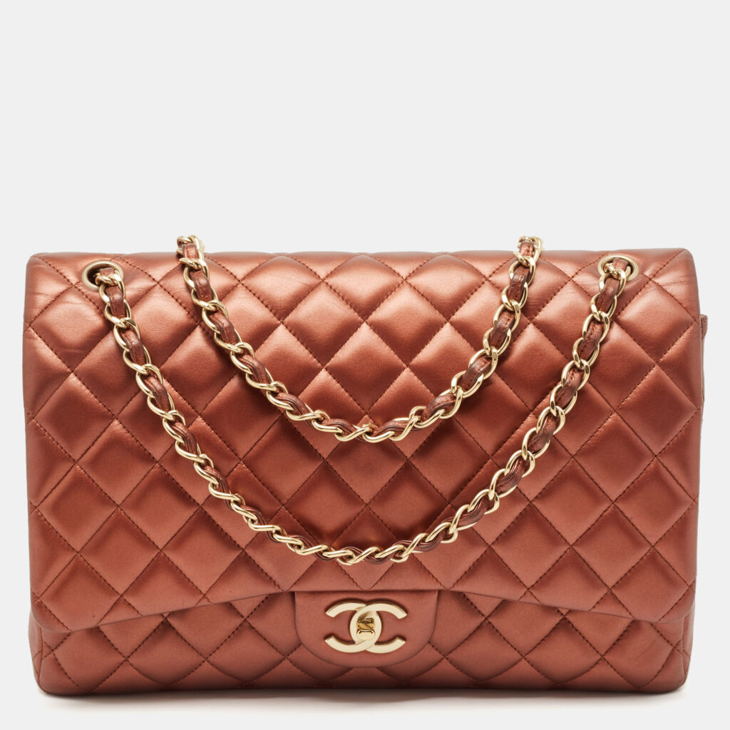 Chanel Copper Quilted Leather Maxi Classic Double Flap Bag Chanel Copper Quilted Leather Maxi Classic Double Flap Bag