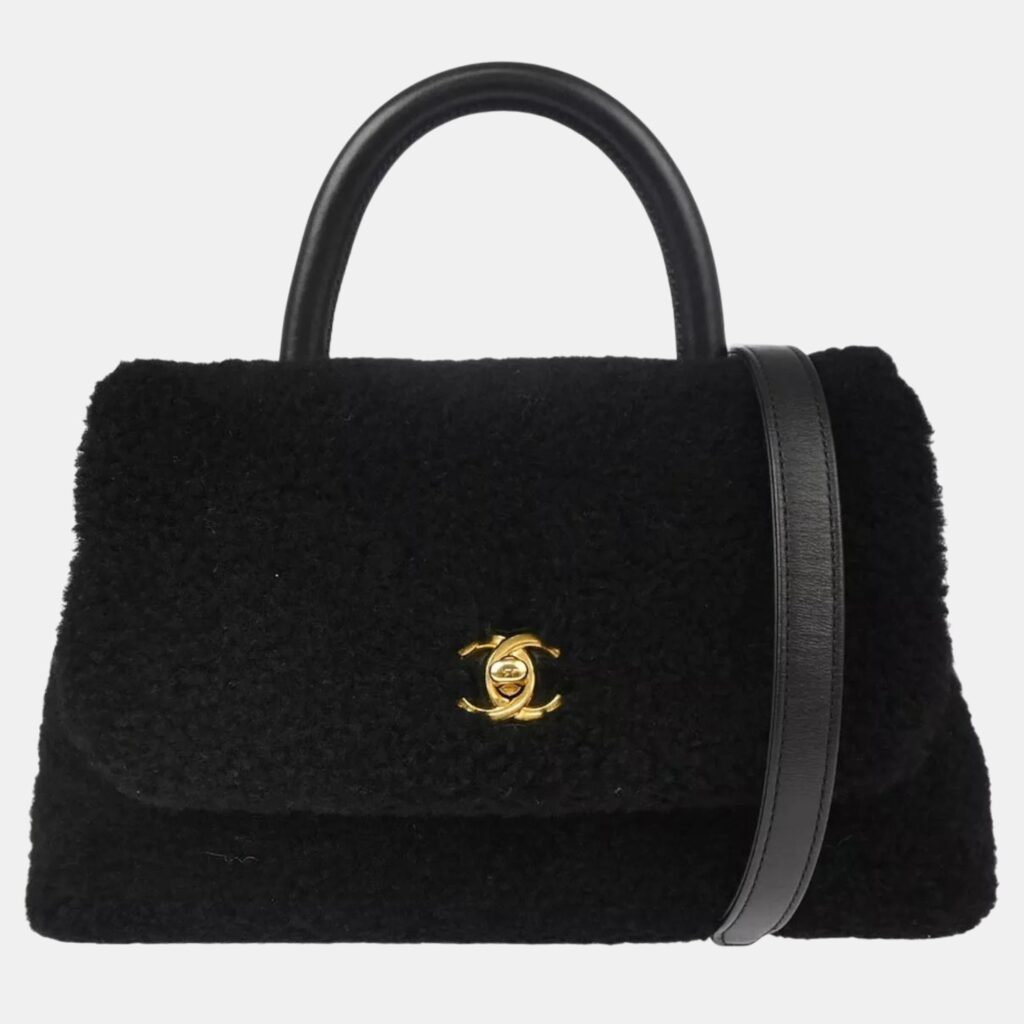 Chanel Shearling Small Coco Top Handle Bag Chanel Shearling Small Coco Top Handle Bag