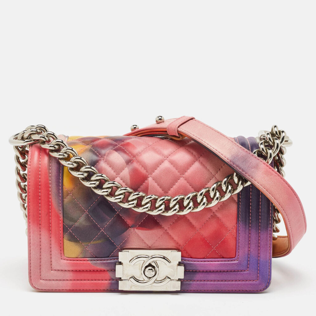 Chanel Multicolor Quilted Leather Small Flower Power Boy Bag Chanel Multicolor Quilted Leather Small Flower Power Boy Bag