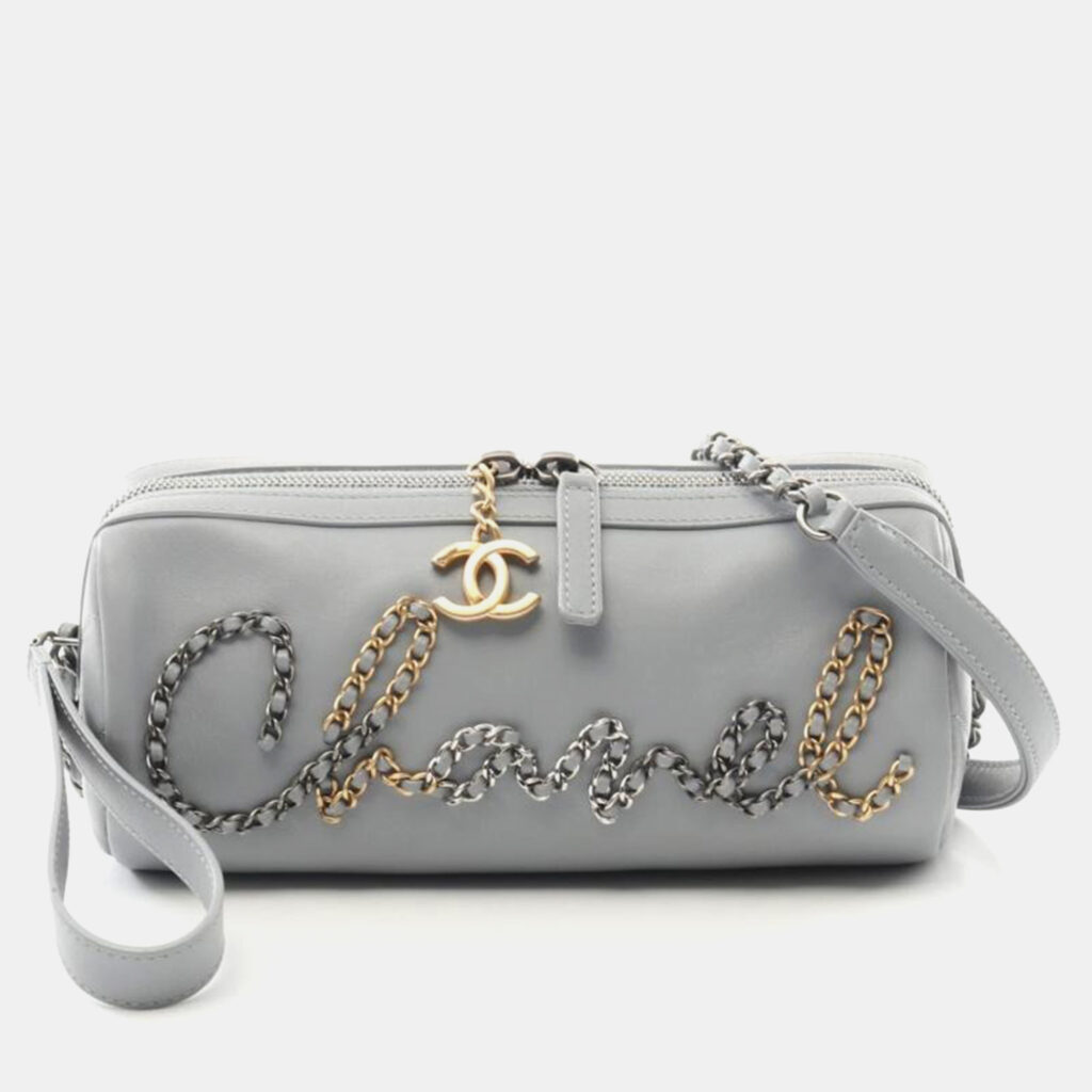 CHANEL Shoulder Bag Gray