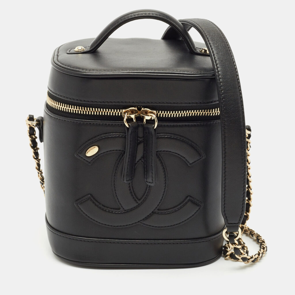 Chanel Black Leather CC Mania Vanity Bag Chanel Black Leather CC Mania Vanity Bag