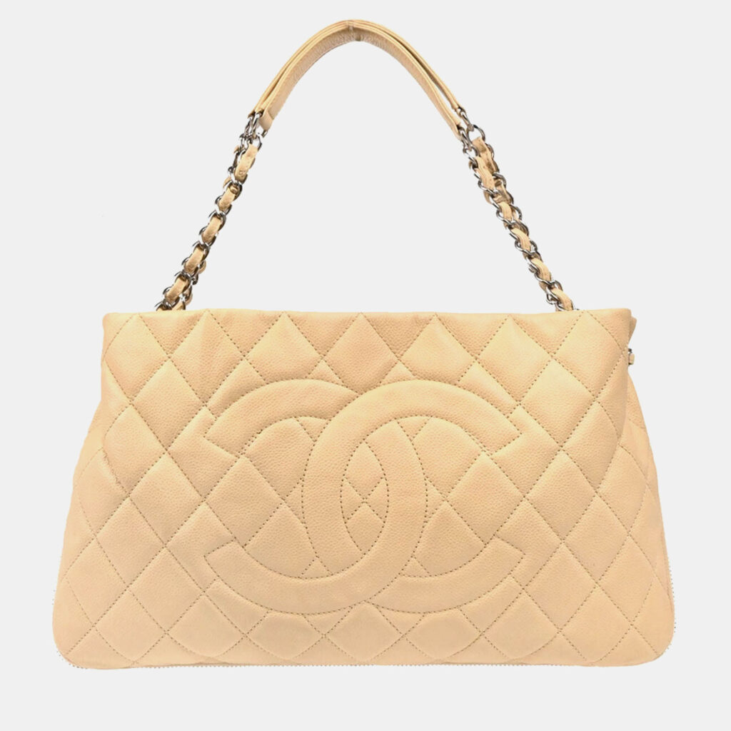 luxury-women-chanel-used-handbags-p1168776-025-1.jpeg Chanel Interlocking CC Beige Calfskin Timeless Tote Bag
